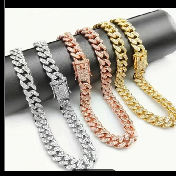 Cuban link Other - CUBAN LINK ICED OUT ROSE GOLD DOG CHAIN SIZE MEDIUM SPOIL YOUR PUP! 14”LONG